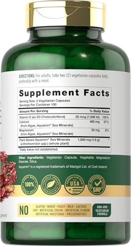 Carlyle Rotalge (Rotalgen) 1600 mg | 200 Kapseln | Vegetarisches Nahrungsergänzungsmittel | Nicht-GVO, Glutenfrei