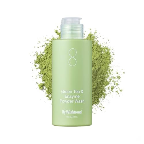 BY WISHTREND Green Tea & Enzyme Powder Wash – Sanfte Gesichtsreinigung für empfindliche Haut, 110 g