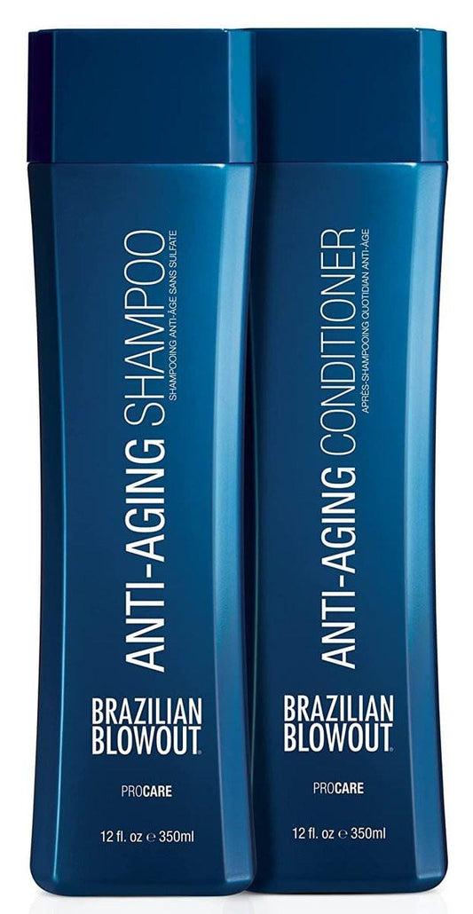 Brazilian Blowout Anti-Aging Shampoo & Conditioner Set, 2er-Pack für trockenes, frizziges Haar, 12 Fl Oz pro Flasche