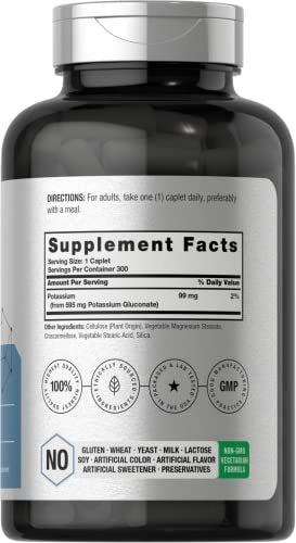 Horbäach Chelat-Kaliumgluconat Supplement | 595 mg | 300 Kapseln | Vegetarisch, Nicht-GVO, Glutenfrei