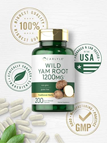 Carlyle Wild Yam Root Kapseln | 200 Stück | Traditioneller Kräuterextrakt | Nicht-GVO, Glutenfrei