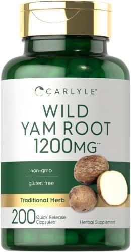 Carlyle Wild Yam Root Kapseln | 200 Stück | Traditioneller Kräuterextrakt | Nicht-GVO, Glutenfrei