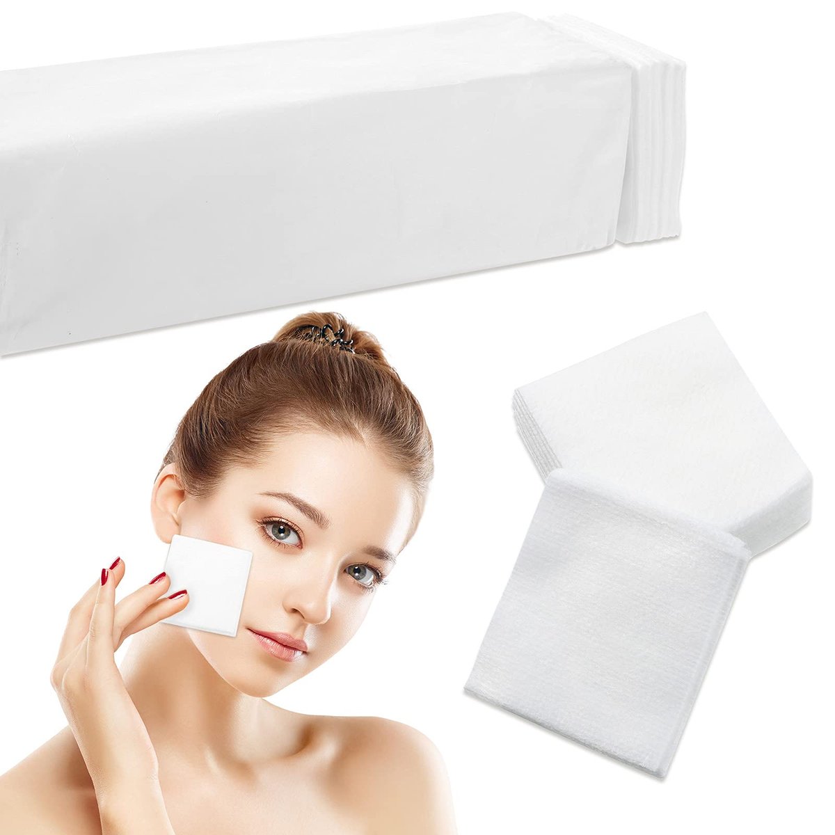 Leelosp 600 Stück 2 x 2 Einweg-Ästhetiktücher Vlies-Gesichtstücher Weiche Quadrate für Salon, Make-up-Entfernung und Produktanwendung