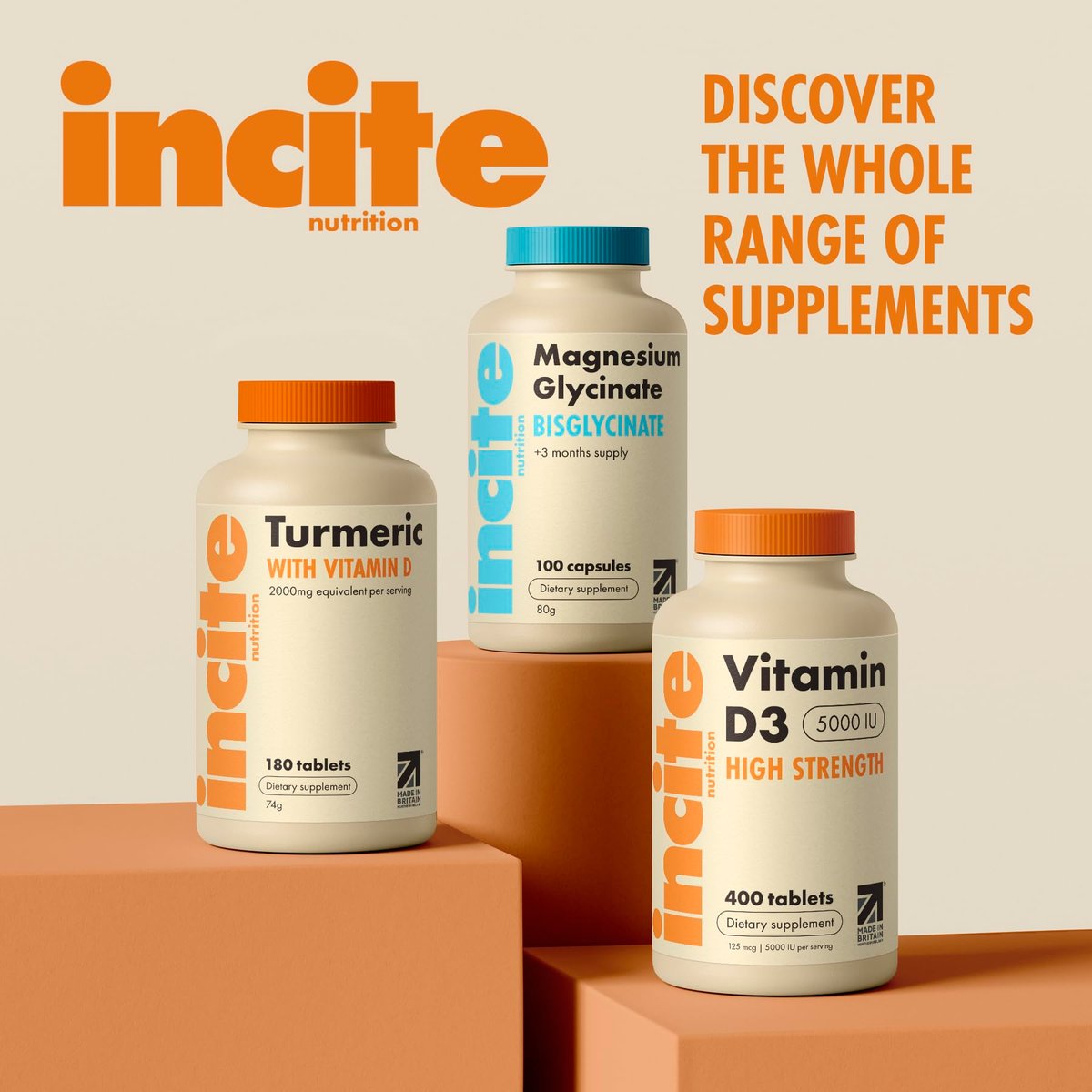 Incite Nutrition Vitamin D 5000 IE – 400 Premium Vitamin D3 Mikrotabletten zum Schlucken – Hochdosiertes Cholecalciferol VIT D3 5000 IE – Vegetarisches Nahrungsergänzungsmittel – Hergestellt in Großbritannien