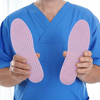 Sintege 3 Paar Atmungsaktive Einlegesohlen, Doppellagige Latexschaum-Gel-Einlagen mit Perforation, Komfortable Ersatzsohlen für Herren 7-11 und Damen 2-8 (Weiß, Pink, Lila)