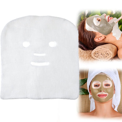 Leelosp 100 Stück Mullmasken, große vorgeschnittene Gesichtsmasken aus Mull, weiche Pads, weißes Netz, natürliches Spa-Hautpapier für den Heimgebrauch, Beauty-Salon, DIY-Gesichtspflege