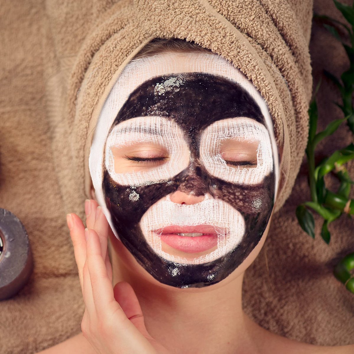 Leelosp 100 Stück Mullmasken, große vorgeschnittene Gesichtsmasken aus Mull, weiche Pads, weißes Netz, natürliches Spa-Hautpapier für den Heimgebrauch, Beauty-Salon, DIY-Gesichtspflege
