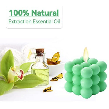 Aokala Duftender Bubble Cube Kerze für Zuhause, Duftkerze, 5,4 oz Sojawachs Aromatherapie-Kerze, Ästhetische Raumdekoration, Süße Dänische Pastell Große Dekorative Formkerzen Geschenke - Freesie (Weiß)