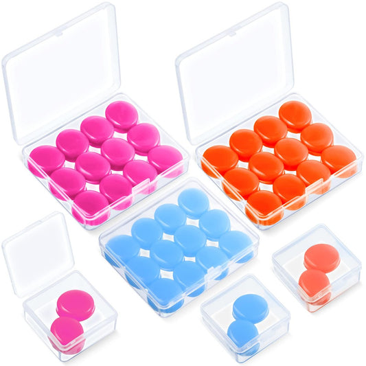 Frienda 21 Paar Ohrstöpsel zum Schlafen – Wiederverwendbare formbare Silikon-Ohrstöpsel, weiche geräuschunterdrückende Ohrstöpsel mit Aufbewahrungsbox (Blau, Orange, Rosarot) – 32 dB NRR