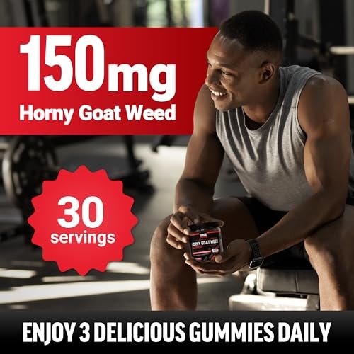 Force Factor Horny Goat Weed Gummis für Männer – Unterstützung für Antrieb, Vitalität und Leistung mit BioPerine für verbesserte Aufnahme, Epimedium-Extrakt, Passionsbeere, 90 Gummis