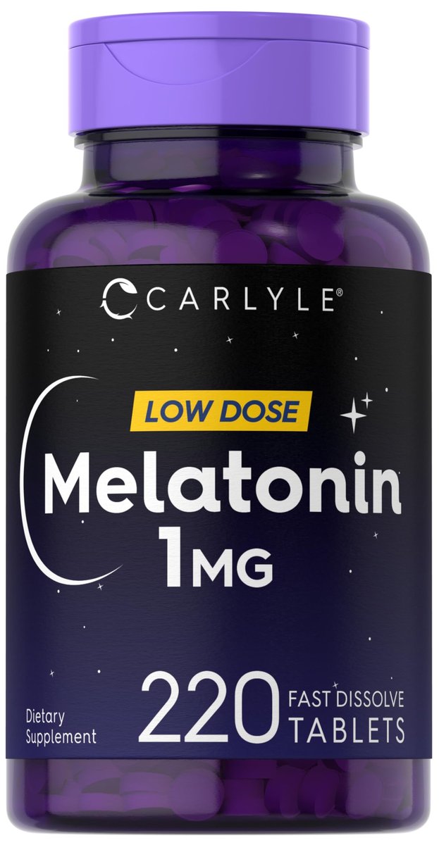 Carlyle Melatonin 1 mg | 220 schnell lösliche Tabletten | Niedrige Dosis | Vegetarisch, Nicht-GVO, Glutenfrei