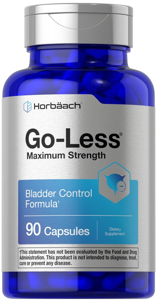 Horbäach Go Less Blasenkontrolle Nahrungsergänzungsmittel | 90 Kapseln | Höchststärke für Frauen und Männer | Nicht-GVO & Glutenfrei
