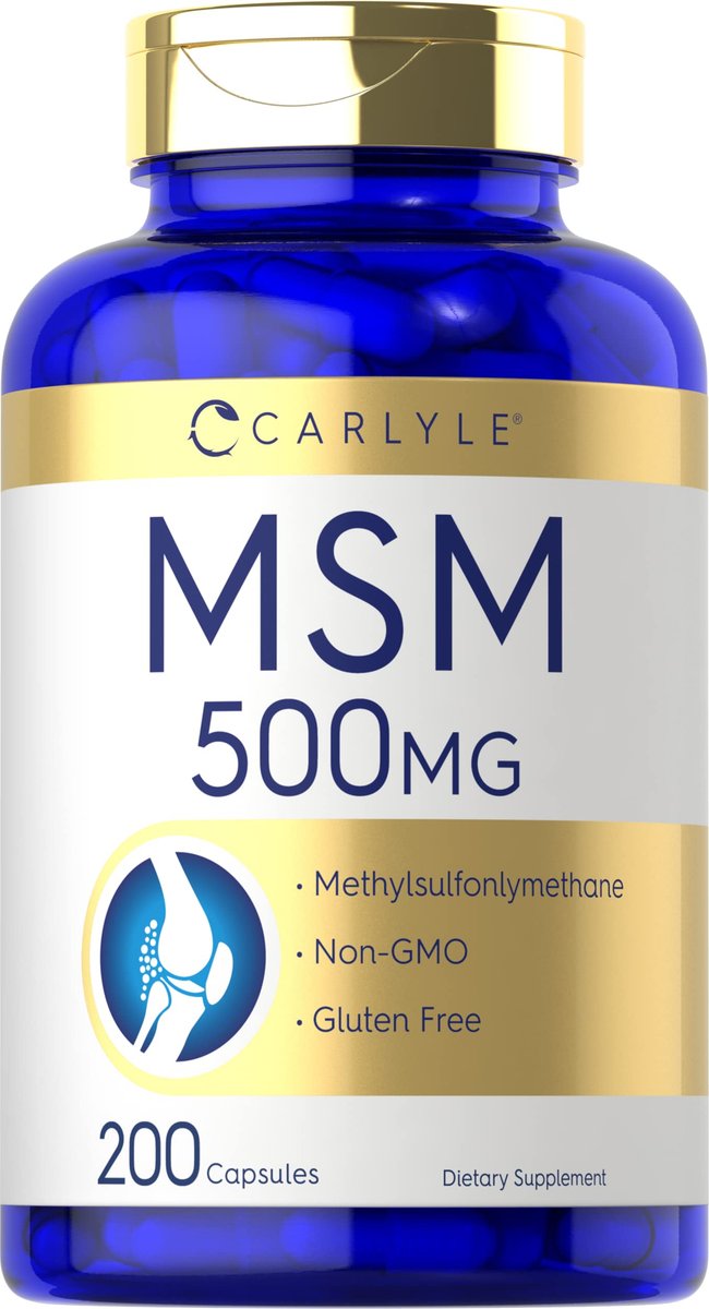 Carlyle MSM Kapseln | 500 mg | 200 Stück | Nicht-GVO & Glutenfrei | Methylsulfonylmethan