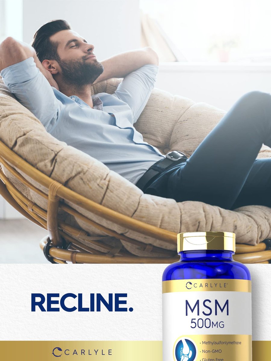 Carlyle MSM Kapseln | 500 mg | 200 Stück | Nicht-GVO & Glutenfrei | Methylsulfonylmethan