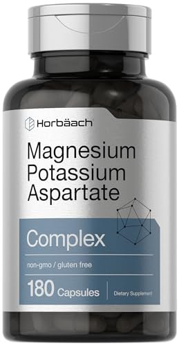 Horbäach Magnesium Kalium Aspartat Komplex | 180 Kapseln | Non-GMO & Glutenfrei
