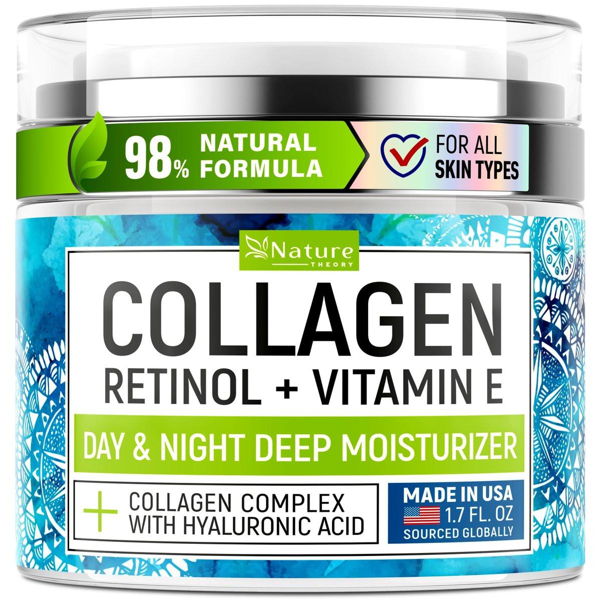 Kollagen-Gesichtscreme mit Retinol – Anti-Aging & Faltencreme – Tages- und Nachtfeuchtigkeitscreme für straffere & festere Haut – mit Hyaluronsäure & Vitamin E für Frauen & Männer – 50 ml