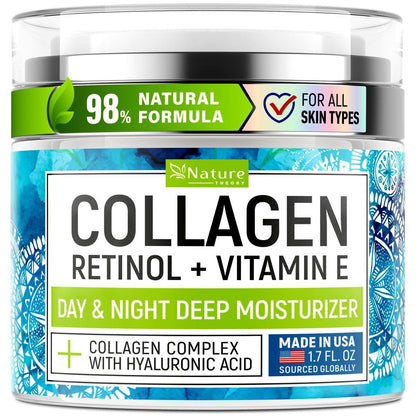 Kollagen-Gesichtscreme mit Retinol – Anti-Aging & Faltencreme – Tages- und Nachtfeuchtigkeitscreme für straffere & festere Haut – mit Hyaluronsäure & Vitamin E für Frauen & Männer – 50 ml