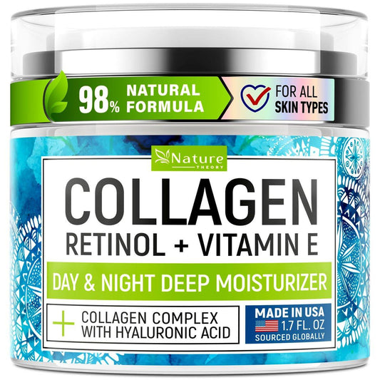 Kollagen-Gesichtscreme mit Retinol – Anti-Aging & Faltencreme – Tages- und Nachtfeuchtigkeitscreme für straffere & festere Haut – mit Hyaluronsäure & Vitamin E für Frauen & Männer – 50 ml