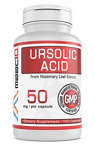 MAAC10 Ursolic Acid 50mg – 100 Kapseln (3-fach konzentriert: 150mg, 33-Tage-Portion) | Aus Rosmarinextrakt | Laborgeprüft | AMPK & Sirtuin-Aktivator