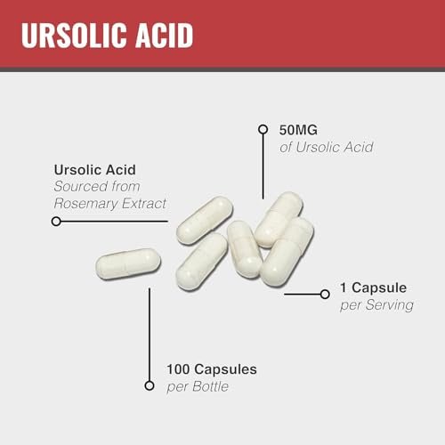 MAAC10 Ursolic Acid 50mg – 100 Kapseln (3-fach konzentriert: 150mg, 33-Tage-Portion) | Aus Rosmarinextrakt | Laborgeprüft | AMPK & Sirtuin-Aktivator
