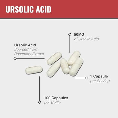 MAAC10 Ursolic Acid 50mg – 100 Kapseln (3-fach konzentriert: 150mg, 33-Tage-Portion) | Aus Rosmarinextrakt | Laborgeprüft | AMPK & Sirtuin-Aktivator