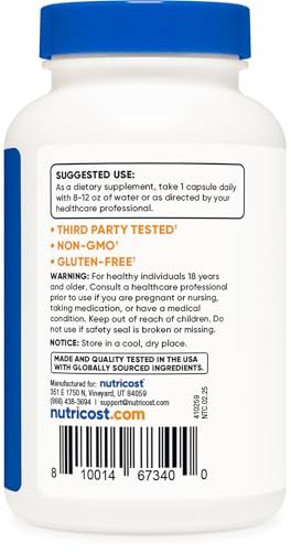 Nutricost Pygeum Extrakt 120 Kapseln – 120 Portionen pro Flasche – Vegan, GVO-frei und glutenfrei