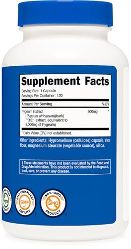 Nutricost Pygeum Extrakt 120 Kapseln – 120 Portionen pro Flasche – Vegan, GVO-frei und glutenfrei