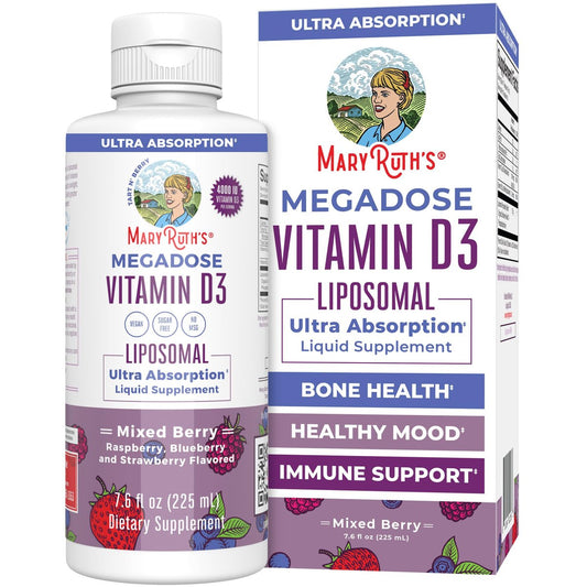 MaryRuth Organics Megadosis Vitamin D3 Liposomal | Vitamin D 4000 IE | Ultra-Absorption | Immununterstützung für Erwachsene | Knochengesundheit | VIT D3 | Vegan | Zuckerfrei | Glutenfrei | Ohne Gentechnik | 45 Portionen