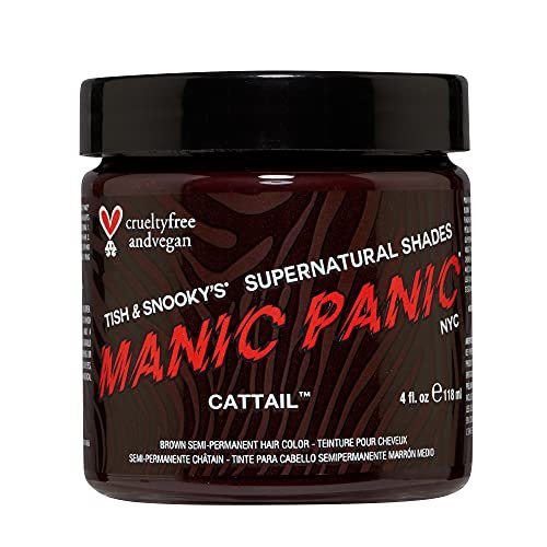 MANIC PANIC Cattail Mittelbraun Haarfarbe - Halbpermanentes, mittelbraunes Schokoladenbraun für Frauen und Männer - Vegan, PPD- & Ammoniakfrei (118 ml)