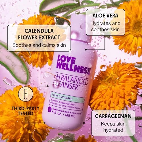 Love Wellness pH-Balance-Reiniger | Femininwaschgel | Duftfrei | Intimwaschgel für ausgeglichenen pH-Wert, Intimhygiene & Gesundheit | Nicht reizend mit Aloe Vera für empfindliche Haut | 150 ml