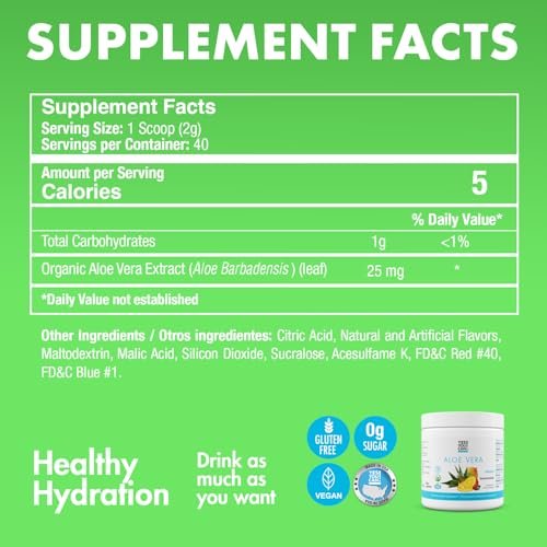 Yes You Can! Aloe Vera Pulvergetränk – Mango-Geschmack, 40 Portionen – Hydrationsbooster mit reinem Bio-Aloe-Vera-Extrakt – Antioxidantienreich – Hergestellt in den USA