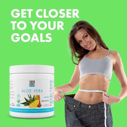 Yes You Can! Aloe Vera Pulvergetränk – Mango-Geschmack, 40 Portionen – Hydrationsbooster mit reinem Bio-Aloe-Vera-Extrakt – Antioxidantienreich – Hergestellt in den USA