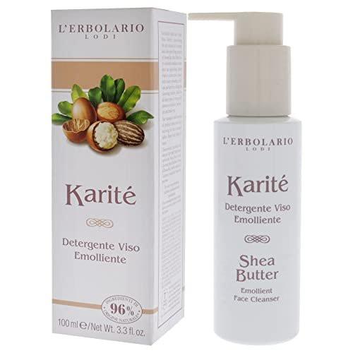 L'Erbolario Shea Butter Gesichtsreiniger - Feuchtigkeitsspendender Reinigungsschaum für trockene und fettige Haut - 3,3 oz