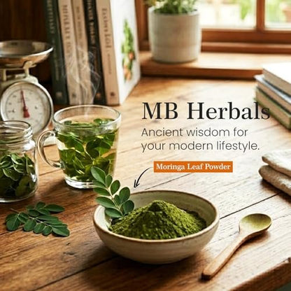 MB Herbals Moringa Pulver – 227g (8 oz) | 100% reines Moringa-Blattpulver | Löst sich leicht in Getränken & Smoothies | Ohne Konservierungsstoffe