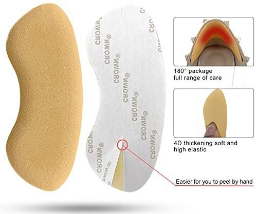 Dr. Foot Fersenpolster für Damen und Herren, selbstklebende Fersenkissen-Einlagen verhindern Rutschen, Reiben, Blasen, Fußschmerzen und verbessern die Passform - 2 Paar (Khaki)