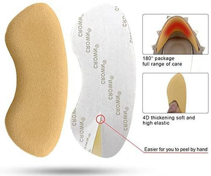 Dr. Foot Fersenpolster für Damen und Herren, selbstklebende Fersenkissen-Einlagen verhindern Rutschen, Reiben, Blasen, Fußschmerzen und verbessern die Passform - 2 Paar (Khaki)