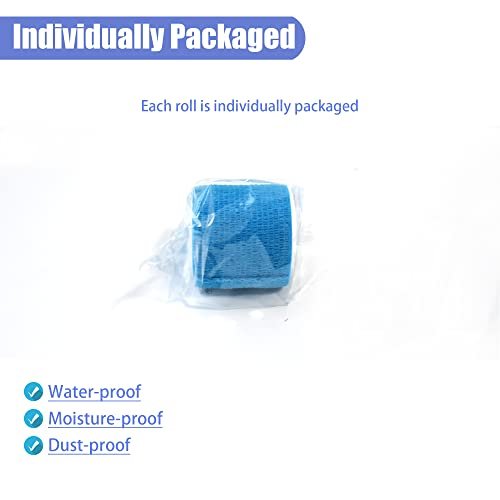 Gondiane 9er-Pack 2" x 5 Yards Selbstklebende Bandage, Selbstklebende Wickel für Knöchel, Handgelenk, Finger, Sport, Atmungsaktives Kohäsivband für Haustiere (Mehrfarben)