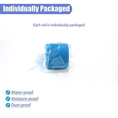 Gondiane 9er-Pack 2" x 5 Yards Selbstklebende Bandage, Selbstklebende Wickel für Knöchel, Handgelenk, Finger, Sport, Atmungsaktives Kohäsivband für Haustiere (Mehrfarben)