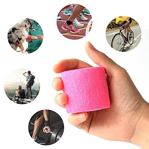 Gondiane 9er-Pack 2" x 5 Yards Selbstklebende Bandage, Selbstklebende Wickel für Knöchel, Handgelenk, Finger, Sport, Atmungsaktives Kohäsivband für Haustiere (Mehrfarben)