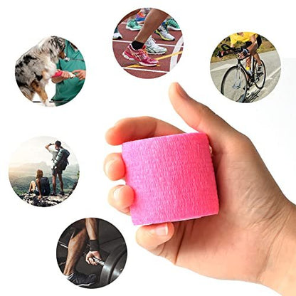 Gondiane 9er-Pack 2" x 5 Yards Selbstklebende Bandage, Selbstklebende Wickel für Knöchel, Handgelenk, Finger, Sport, Atmungsaktives Kohäsivband für Haustiere (Mehrfarben)
