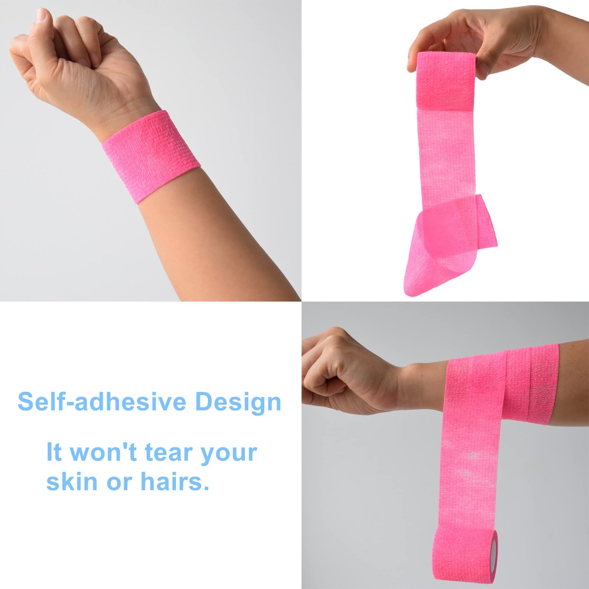 Gondiane 9er-Pack 2" x 5 Yards Selbstklebende Bandage, Selbstklebende Wickel für Knöchel, Handgelenk, Finger, Sport, Atmungsaktives Kohäsivband für Haustiere (Mehrfarben)