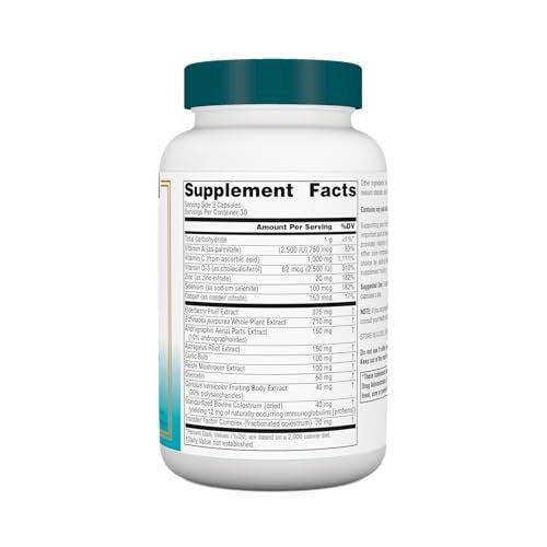 Source Naturals Wellness ImmuneSmart – Tägliche Immununterstützung mit Vitaminen A, C, D, Zink, Holunder, Echinacea, Andrographis, Truthahnschwanz und Knoblauch – 90 Kapseln