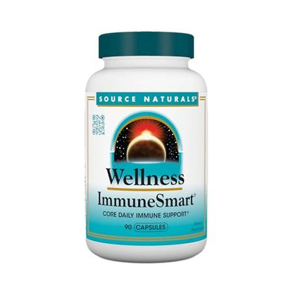 Source Naturals Wellness ImmuneSmart – Tägliche Immununterstützung mit Vitaminen A, C, D, Zink, Holunder, Echinacea, Andrographis, Truthahnschwanz und Knoblauch – 90 Kapseln