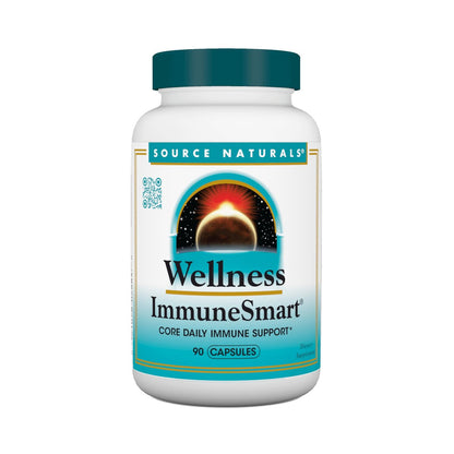 Source Naturals Wellness ImmuneSmart – Tägliche Immununterstützung mit Vitaminen A, C, D, Zink, Holunder, Echinacea, Andrographis, Truthahnschwanz und Knoblauch – 90 Kapseln