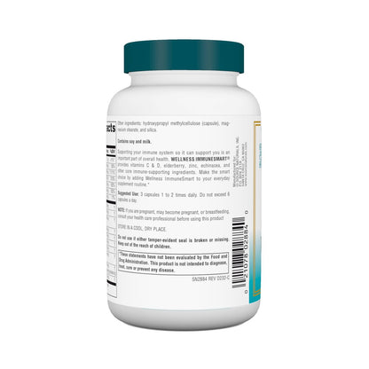Source Naturals Wellness ImmuneSmart – Tägliche Immununterstützung mit Vitaminen A, C, D, Zink, Holunder, Echinacea, Andrographis, Truthahnschwanz und Knoblauch – 90 Kapseln
