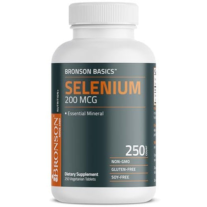 Bronson Selen 200 mcg – Immun- & Antioxidans-Unterstützung, essentielles Mineral, 250 vegane Tabletten