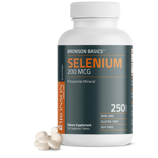 Bronson Selen 200 mcg – Immun- & Antioxidans-Unterstützung, essentielles Mineral, 250 vegane Tabletten