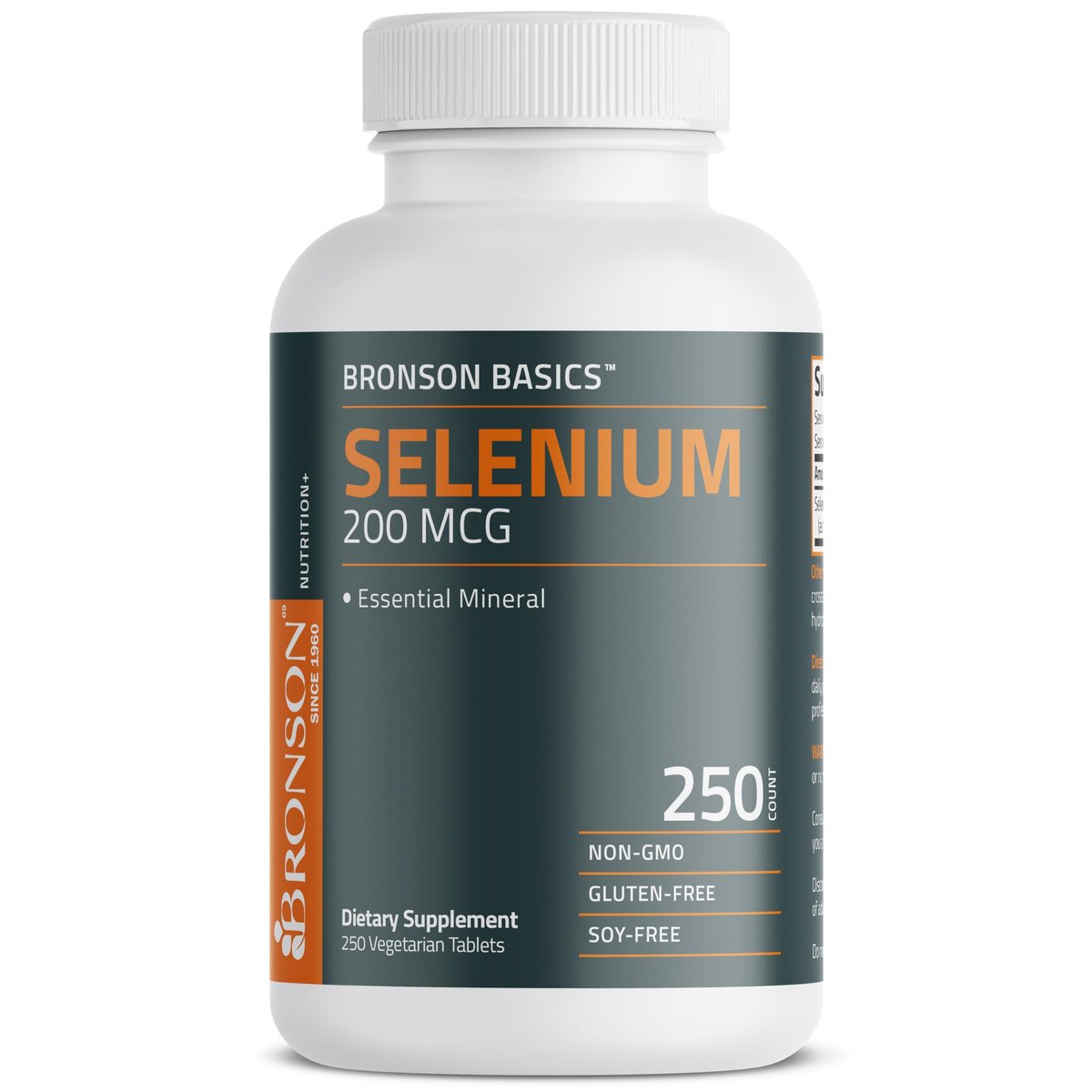 Bronson Selen 200 mcg – Immun- & Antioxidans-Unterstützung, essentielles Mineral, 250 vegane Tabletten