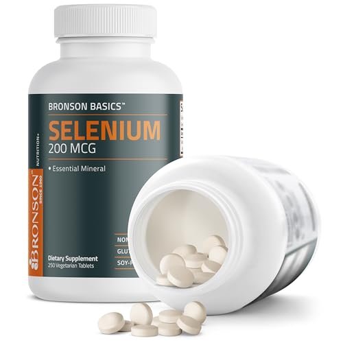 Bronson Selen 200 mcg – Immun- & Antioxidans-Unterstützung, essentielles Mineral, 250 vegane Tabletten