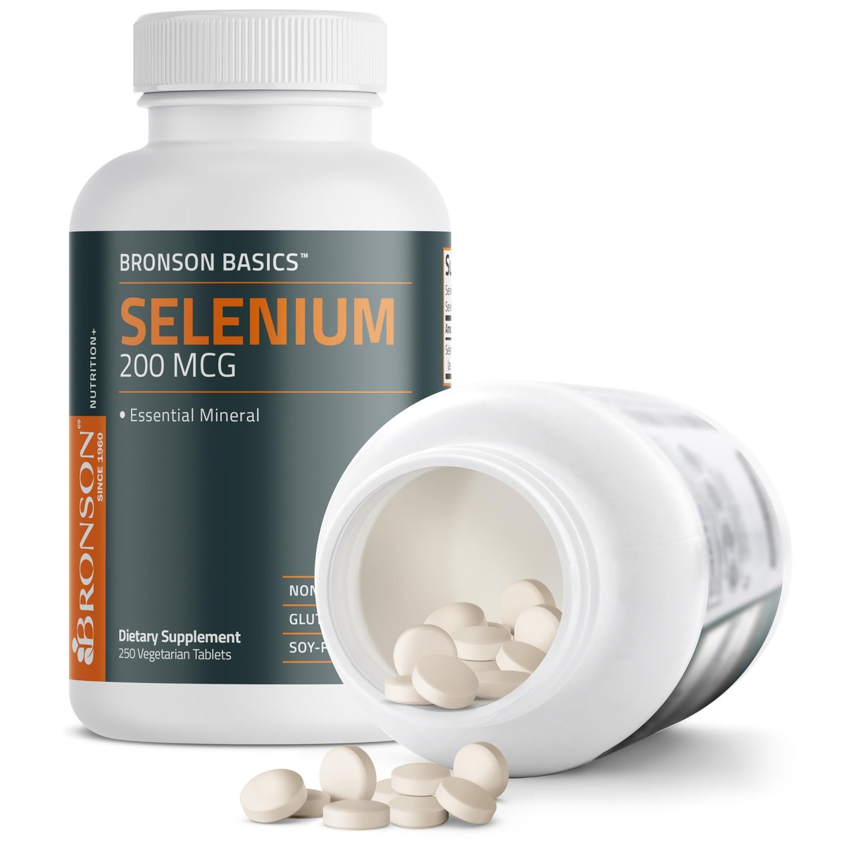 Bronson Selen 200 mcg – Immun- & Antioxidans-Unterstützung, essentielles Mineral, 250 vegane Tabletten
